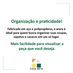 Arara De Roupas Regulável Com Sapateira Cabideiro Rodinhas - 5
