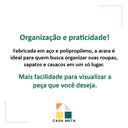 Ver imagem 5 de Arara De Roupas Regulável Com Sapateira Cabideiro Rodinhas