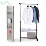 Arara De Roupas Regulável Com Sapateira Cabideiro Rodinhas - 1