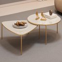 Ver imagem 2 de Kit 2 Mesas Centro Lina Cleia Pés Metal Off White Dj Moveis