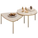 Ver imagem 1 de Kit 2 Mesas Centro Lina Cleia Pés Metal Off White Dj Moveis