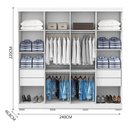 Ver imagem 4 de Guarda Roupa Casal Porto 8 Portas 4 Gavetas com Cômoda Sapateira Londres e Armário Multiuso 2 Portas