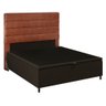 Cabeceira com Base Cama Box Baú Casal 138x188cm Hit ID5 Suede Marrom/Couríssimo Camel - Mpozenato - 1