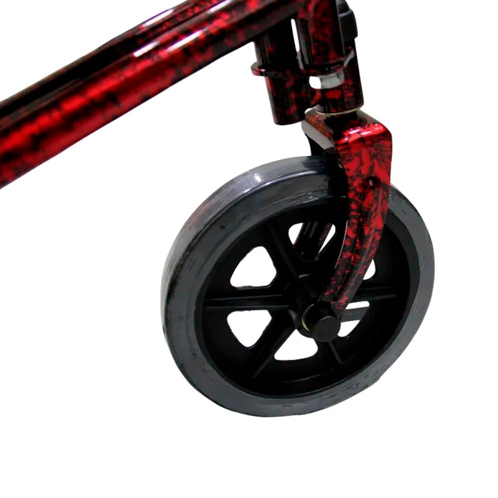 Andador Biowalk dobrável com 3 rodas - Vermelho BIOMEDICAL - 5