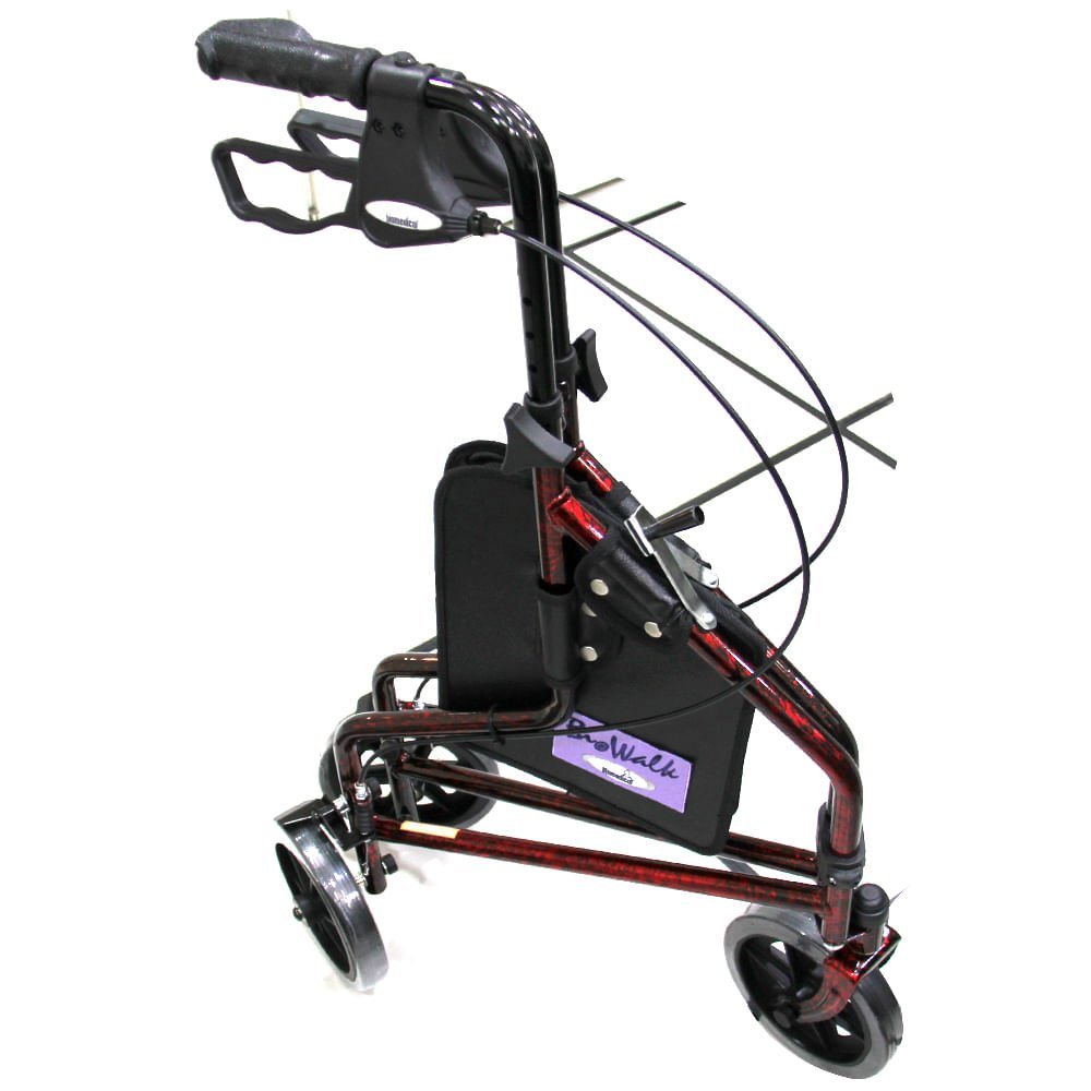 Andador Biowalk dobrável com 3 rodas - Vermelho BIOMEDICAL - 2