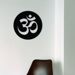 Aplique De Parede Em Mdf 6mm Vazado Mandala Om Símbolo - 8