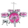 BATERIA COMPLETO BANQUINHO BRINQUEDO MUSICAL ROCK PARTY ROSA - 1