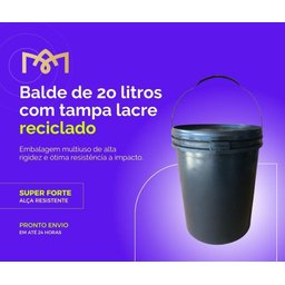 Balde Plástico 20 Litros Reforçado - 10 Pçs - 2