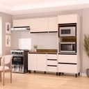 Ver imagem 1 de Cozinha Koya 4 Peças 270x214cm Armários Aéreos Balcão Torre Quente com Tampo Creme 250041
