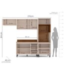 Ver imagem 6 de Cozinha Koya 4 Peças 270x214cm Armários Aéreos Balcão Torre Quente com Tampo Creme 250041