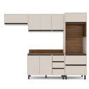 Ver imagem 3 de Cozinha Koya 4 Peças 270x214cm Armários Aéreos Balcão Torre Quente com Tampo Creme 250041