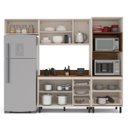 Ver imagem 4 de Cozinha Koya 4 Peças 270x214cm Armários Aéreos Balcão Torre Quente com Tampo Creme 250041