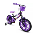 Ver imagem 2 de Bicicleta Infantil Aro 16 Feminina Criança - Ello Bike Cor:preto/lilás