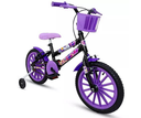 Ver imagem 2 de Bicicleta Infantil Aro 16 Feminina Criança - Ello Bike Cor:preto/lilás