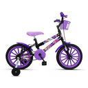 Ver imagem 1 de Bicicleta Infantil Aro 16 Feminina Criança - Ello Bike Cor:preto/lilás
