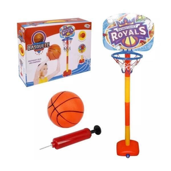 Kit Jogo De Basquete Infantil Cesta Com Bola Bomba E Suporte