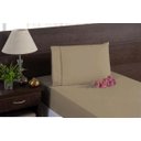 Ver imagem 1 de Kit Lençol E Fronha 100% Algodão Solteiro Marrom Claro