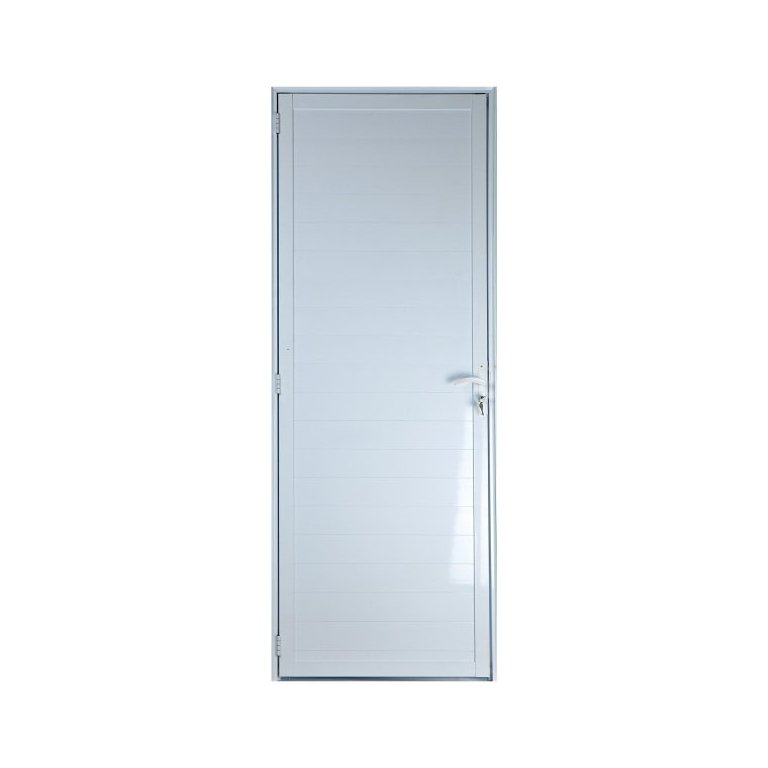 Porta De Alumínio Lambril 2,10 X 1,00 Esquerda Linha All Soft Cor Branco