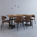 Ver imagem 1 de Conjunto para Cozinha com 6 Cadeiras Toronto Marrom/Whisky/Mel/Preto