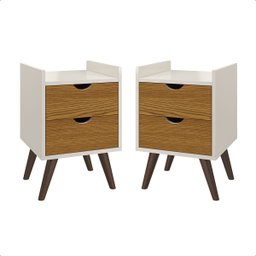 Mesa de Cabeceira Juma Mdf Decoração Quarto Freijó Off - 6