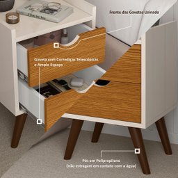 Mesa de Cabeceira Juma Mdf Decoração Quarto Freijó Off - 2