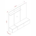Ver imagem 2 de Painel com Rack e Prateleira 153,5cm Astro Madetec