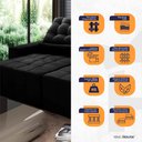 Ver imagem 2 de Sofá Retrátil/Reclinável Alaska 2,50m Suede Velut Preto c/ Molas no Assento - King House