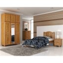 Ver imagem 1 de Quarto de Solteiro Completo com Cama, Cômoda, Mesa de Cabeceira e Guarda-Roupa 6 Portas Móveis Cavaz