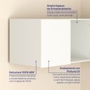 Ver mais imagens de Ponte Mesa de Cabeceira Planejada 100% MDF 1 Porta Orion CabeCasa MadeiraOriginals Bege/Aveia/Linho