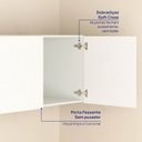 Ver imagem 7 de Ponte Mesa de Cabeceira Planejada 100% MDF 1 Porta Orion CabeCasa MadeiraOriginals Bege/Aveia/Linho
