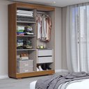 Ver imagem 2 de Guarda-roupa Solteiro Splendore 4 Portas 2 Gavetas 100% Mdf com Pé Cinamomo - Panorama Móveis