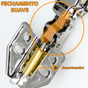 Ver imagem 4 de Kit 10 Dobradiça Reta C/ Amortecedor Mola Aço Armário 35mm