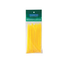 Kit 30 Abraçadeiras Nylon Amarela 3,6 x 150mm Tramontina - 1