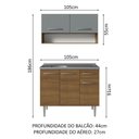 Ver mais imagens de Armário de Cozinha Compacta 105cm com Pia Rustic-cinza Emilly Madesa 04 Rustic-cinza