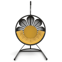 Ver imagem 2 de Balanço Flor em Corda Náutica Preto - Tecido Lisato Mostarda