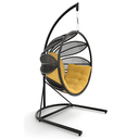 Ver imagem 1 de Balanço Flor em Corda Náutica Preto - Tecido Lisato Mostarda