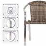 6 Cadeiras De Area Em Aluminio E Fibra Sintetica Capuccino - 4