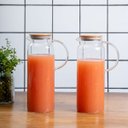 Ver imagem 6 de Kit 2 jarras de vidro borossilicato suco com tampa de bambu 2L - Oikos