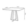 Mesa de Jantar Mônaco 110cm Tampo Branco Pés Cobre - 3