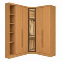 Ver imagem 2 de Guarda-Roupa Modulado Canto Oblíquo Reflecta com LED 5 Portas e Cantoneira MDF Cairo Marrom/Cinamomo