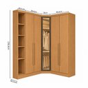Ver imagem 3 de Guarda-Roupa Modulado Canto Oblíquo Reflecta com LED 5 Portas e Cantoneira MDF Cairo Marrom/Cinamomo