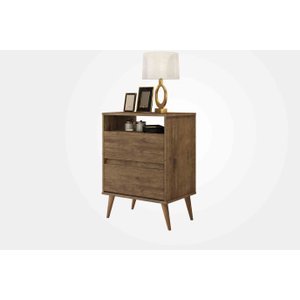 Mesa de Cabeceira Lotus Estilo Retrô com Duas Gavetas Nicho e Pés Palitos – J&a Móveis:jequitiba