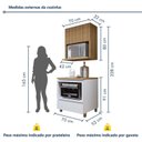 Ver imagem 3 de Cozinha Completa Modulada 2 Peças 1 Porta 1 Gaveta Norten Branco/Nature