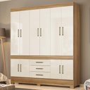 Ver imagem 1 de Guarda Roupa Casal 10 Portas e 3 Gavetas New Murano - Amêndola Touch/off White