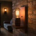 Ver imagem 7 de Arandela Luminária de Madeira Maciça - Modelo Barril - Mogno Colonial