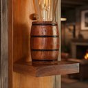 Ver imagem 5 de Arandela Luminária de Madeira Maciça - Modelo Barril - Mogno Colonial