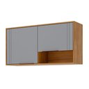 Ver imagem 1 de Armário Aéreo P/ Cozinha Aurea C/ 2 Portas 120cm Cinamomo/platina - Mgm