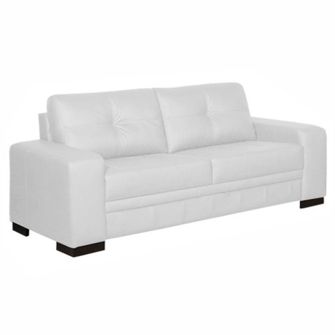 Sofá 3 Lugares 240cm Milano Couro Branco Fosco - Gran Belo