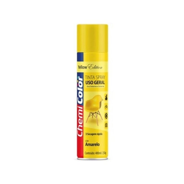 Tinta Spray Uso Geral Amarelo 400 ml Chemicolor
