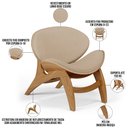 Ver imagem 4 de Kit 4 Poltronas Decorativa Orgânica Sala Living Kadosh L02 Linho Bege Escuro - Lyam Decor